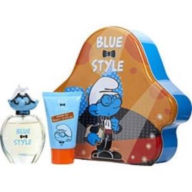 Smurfs 3d By First American Brands Brainy Edt Spray 1.7 Oz & Shower Gel 2.5 Oz & Metal Lunch Box (blue & Style) For Anyone