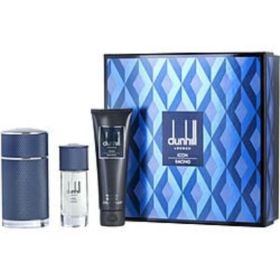 Dunhill Icon Racing Blue By Alfred Dunhill Eau De Parfum Spray 3.4 Oz & Eau De Parfum Spray 1 Oz & Shower Gel 3 Oz For Men