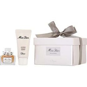 Miss Dior By Christian Dior Eau De Parfum 0.17 Oz Mini & Body Milk 0.67 Oz For Women